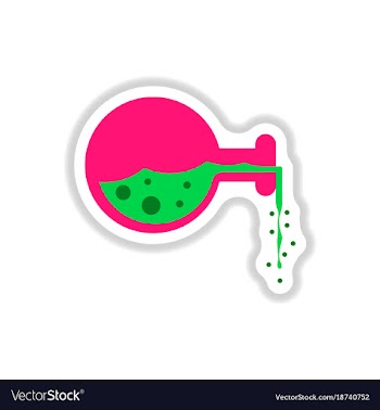 Paper sticker on background of potion bottle vector image