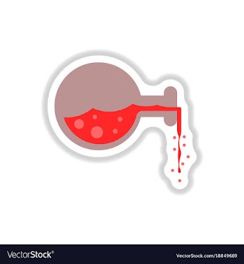 Paper sticker on background of potion bottle vector image