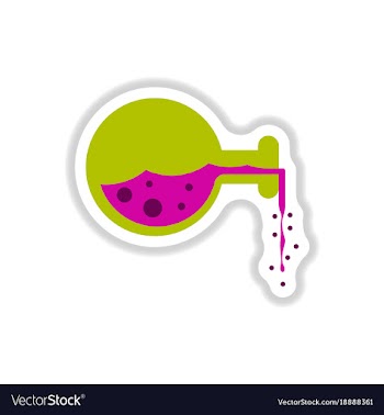Paper sticker on background of potion bottle vector image