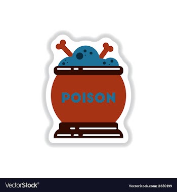 Paper sticker on background of potion cauldron vector image