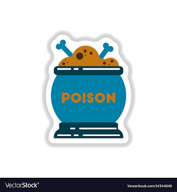 Paper sticker on background of potion cauldron vector image