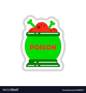 Paper sticker on background of potion cauldron vector image