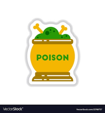 Paper sticker on background of potion cauldron vector image