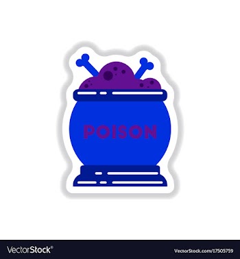 Paper sticker on background of potion cauldron vector image