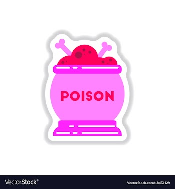 Paper sticker on background of potion cauldron vector image