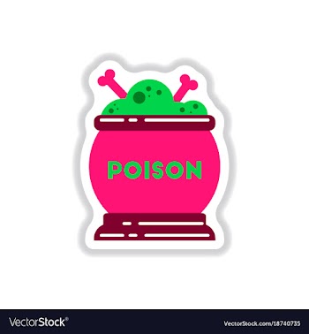 Paper sticker on background of potion cauldron vector image