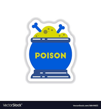 Paper sticker on background of potion cauldron vector image