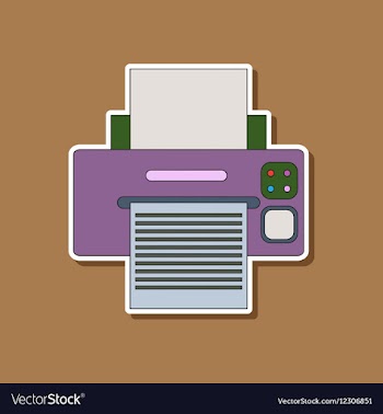 Paper sticker on background of Printer vector image