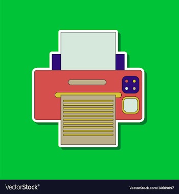 Paper sticker on background of printer vector image