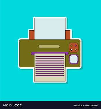 Paper sticker on background of printer vector image