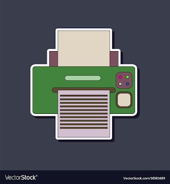 Paper sticker on background of printer vector image