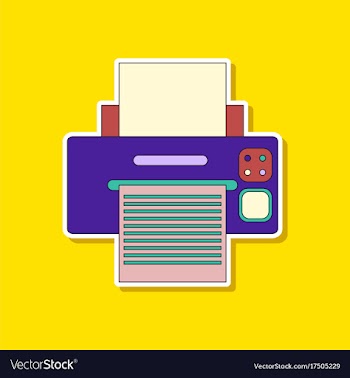Paper sticker on background of printer vector image