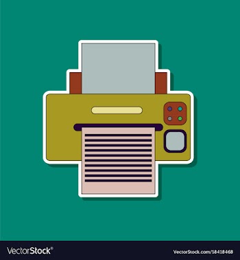 Paper sticker on background of printer vector image