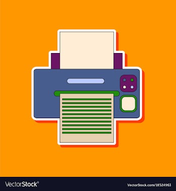 Paper sticker on background of printer vector image