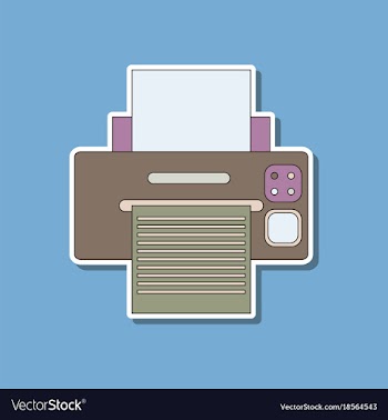 Paper sticker on background of printer vector image
