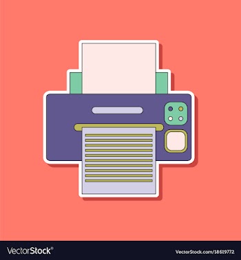 Paper sticker on background of printer vector image