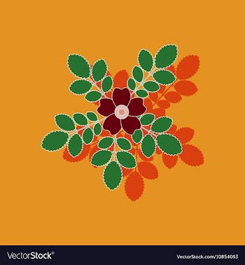 Paper sticker on background of rosa majalis vector image