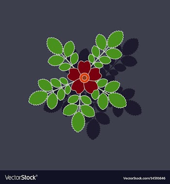 Paper sticker on background of rosa majalis vector image