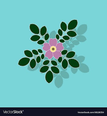 Paper sticker on background of rosa majalis vector image