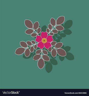 Paper sticker on background of rosa majalis vector image
