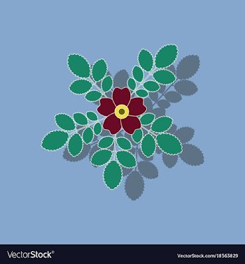 Paper sticker on background of rosa majalis vector image