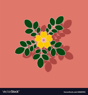 Paper sticker on background of rosa majalis vector image