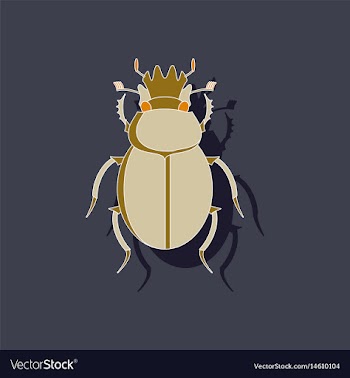 Paper sticker on background of scarab vector image