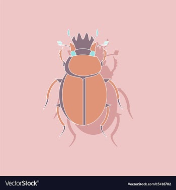 Paper sticker on background of scarab vector image