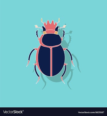 Paper sticker on background of scarab vector image