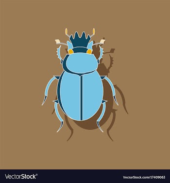 Paper sticker on background of scarab vector image