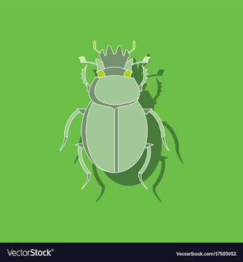 Paper sticker on background of scarab vector image