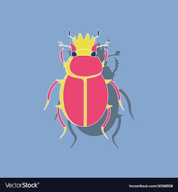 Paper sticker on background of scarab vector image