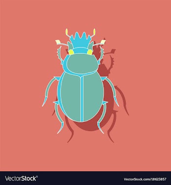 Paper sticker on background of scarab vector image