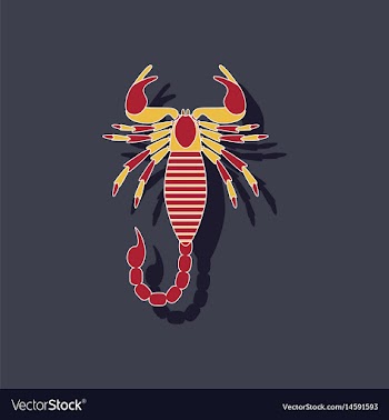 Paper sticker on background of scorpio vector image