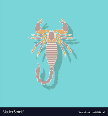 Paper sticker on background of scorpio vector image