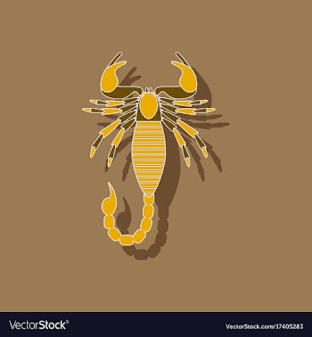 Paper sticker on background of scorpio vector image
