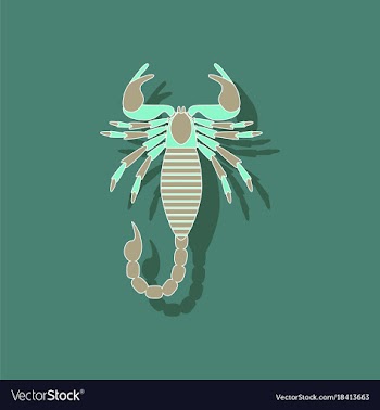 Paper sticker on background of scorpio vector image
