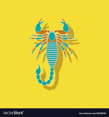 Paper sticker on background of scorpio vector image