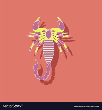 Paper sticker on background of scorpio vector image