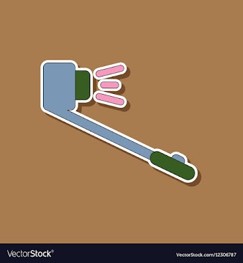 Paper sticker on background of selfie stick vector image