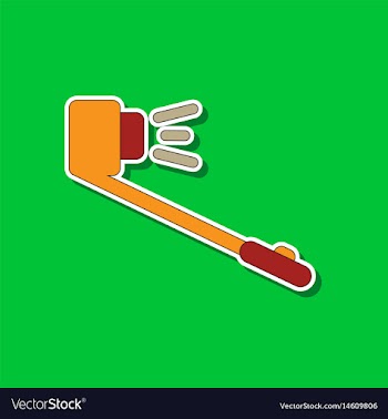 Paper sticker on background of selfie stick vector image