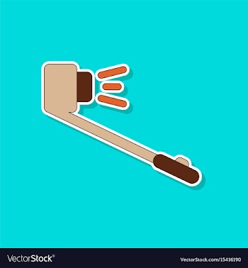 Paper sticker on background of selfie stick vector image