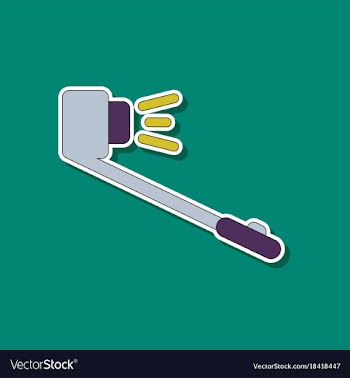 Paper sticker on background of selfie stick vector image