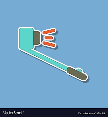 Paper sticker on background of selfie stick vector image