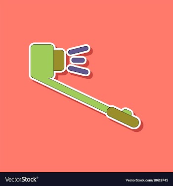Paper sticker on background of selfie stick vector image