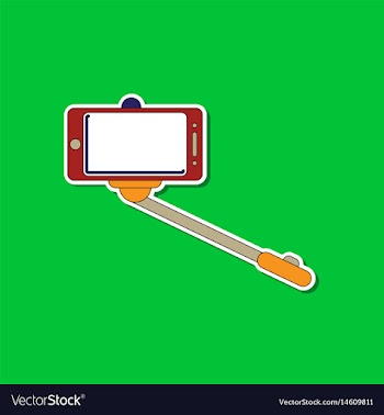 Paper sticker on background of smartphone selfie vector image
