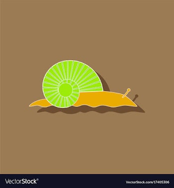 Paper sticker on background of snail vector image