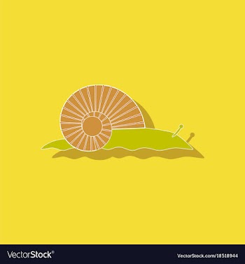 Paper sticker on background of snail vector image