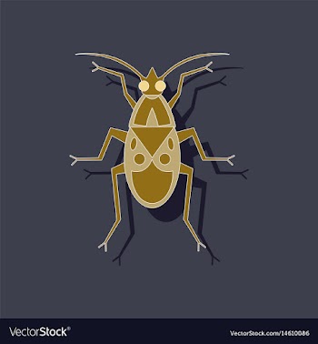 Paper sticker on background of soldier bug vector image