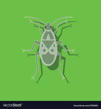 Paper sticker on background of soldier bug vector image